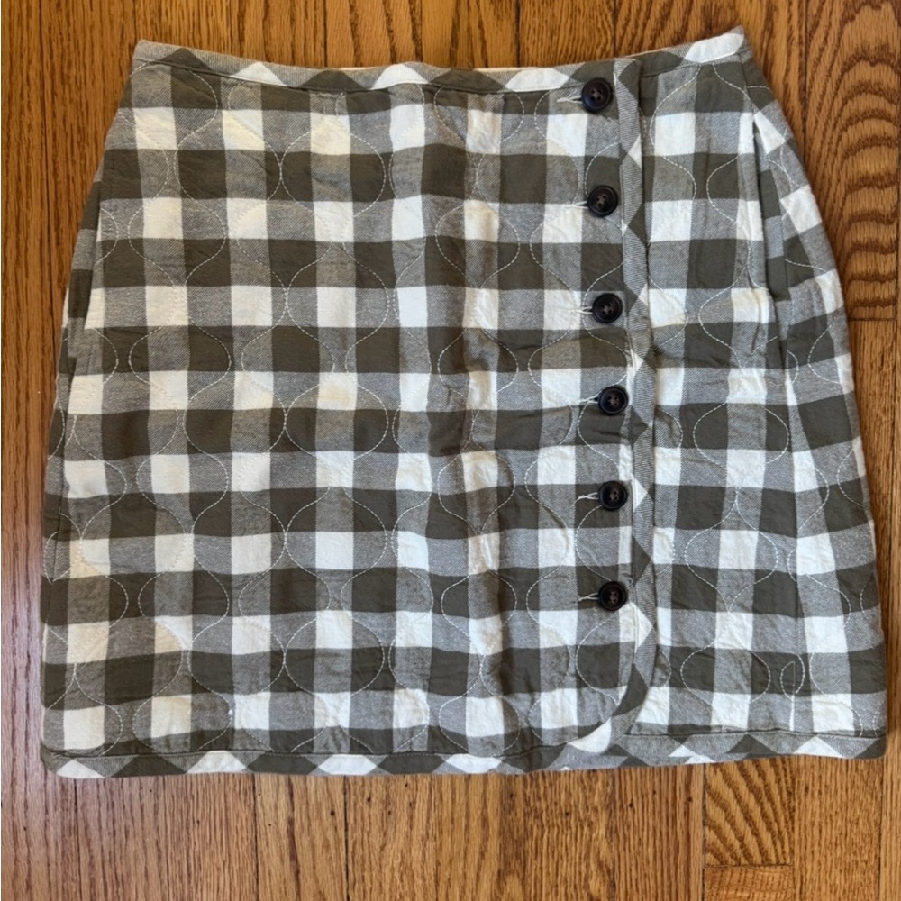 Madewell Gingham Button-Up Skirt